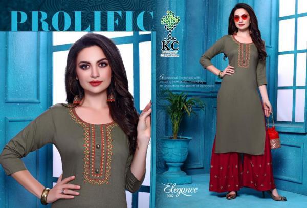 KC Elegance 3 Rayon Fancy Kurti With Plazzo 